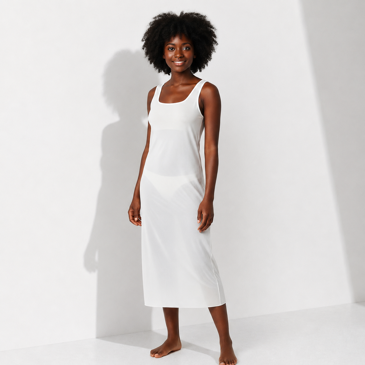 Fond de robe blanche longue