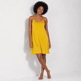 Fond de robe jaune court