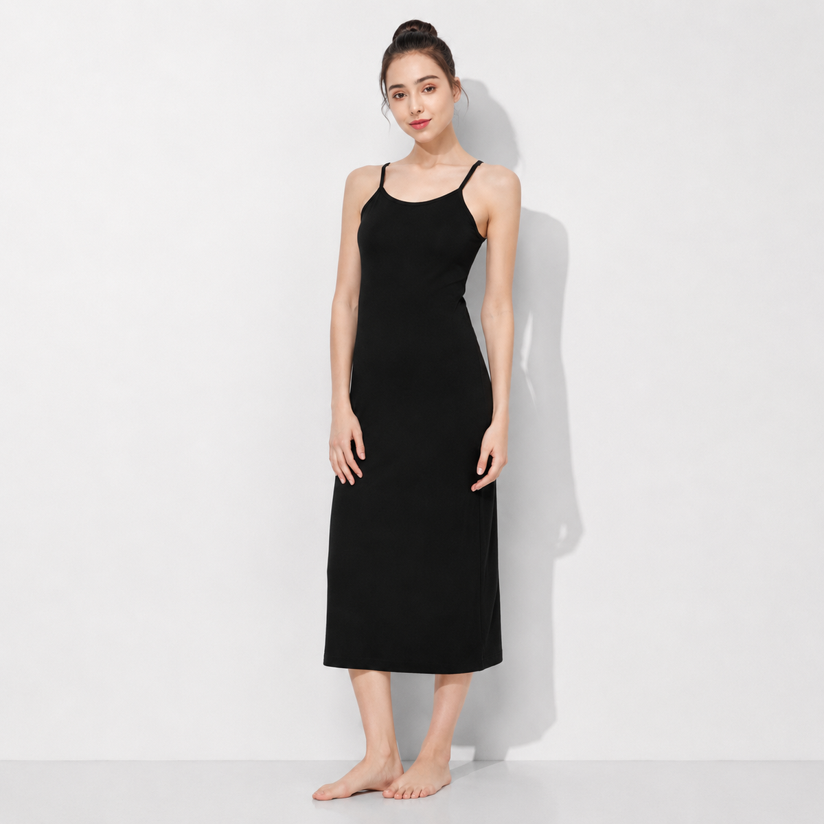 Fond de robe long noir