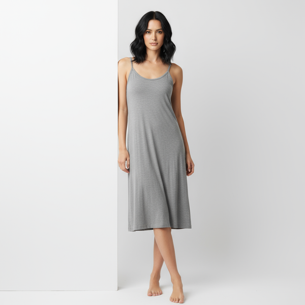 Fond de robe mi-longue gris