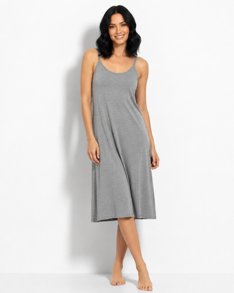 Fond de robe mi-longue gris