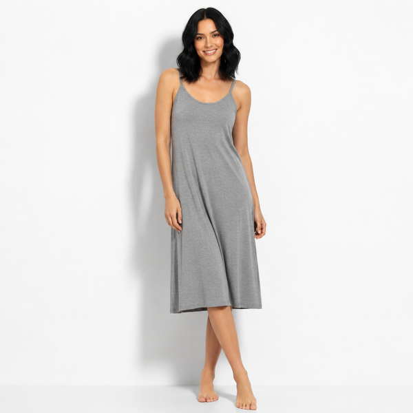 Fond de robe mi-longue gris