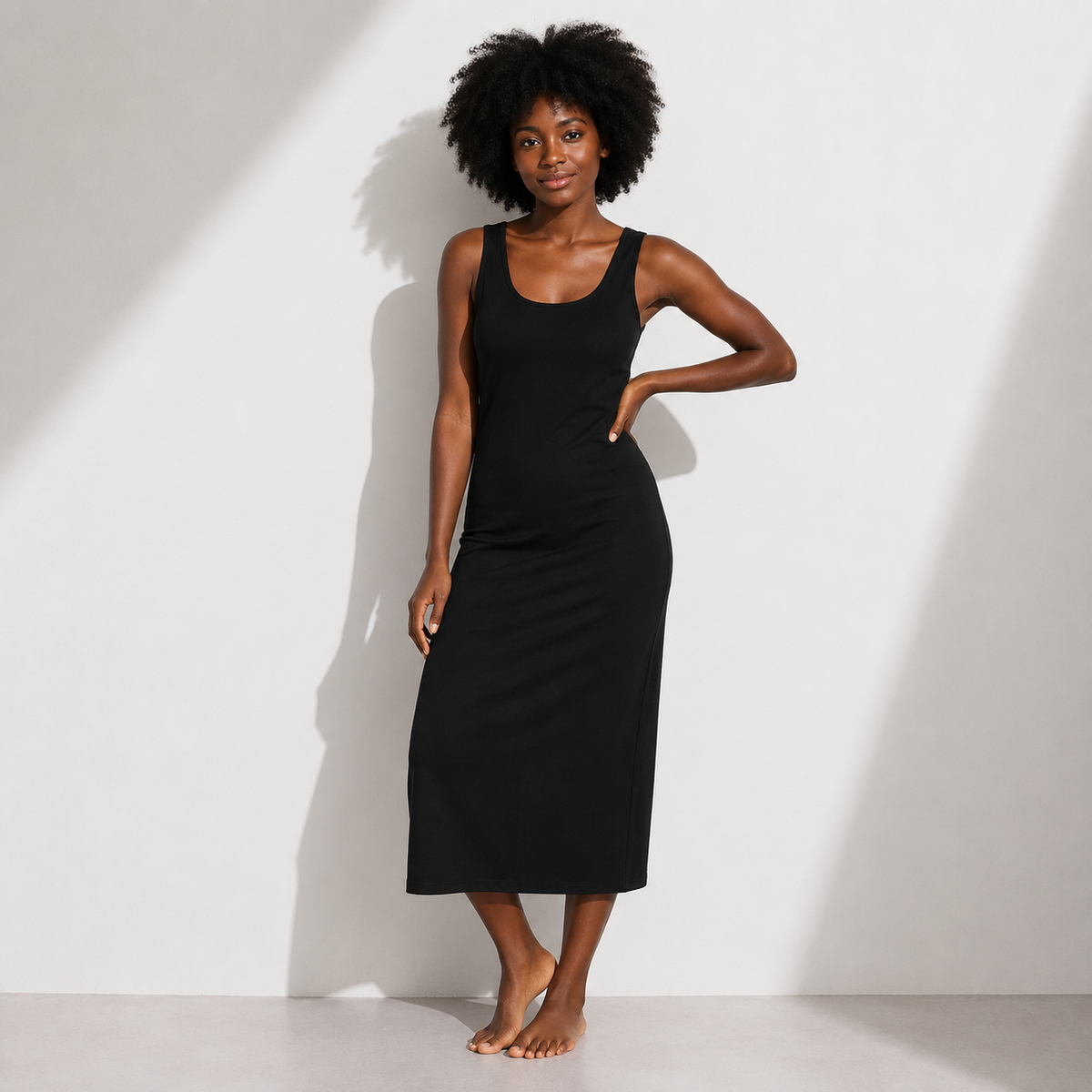 Fond de robe noir longue