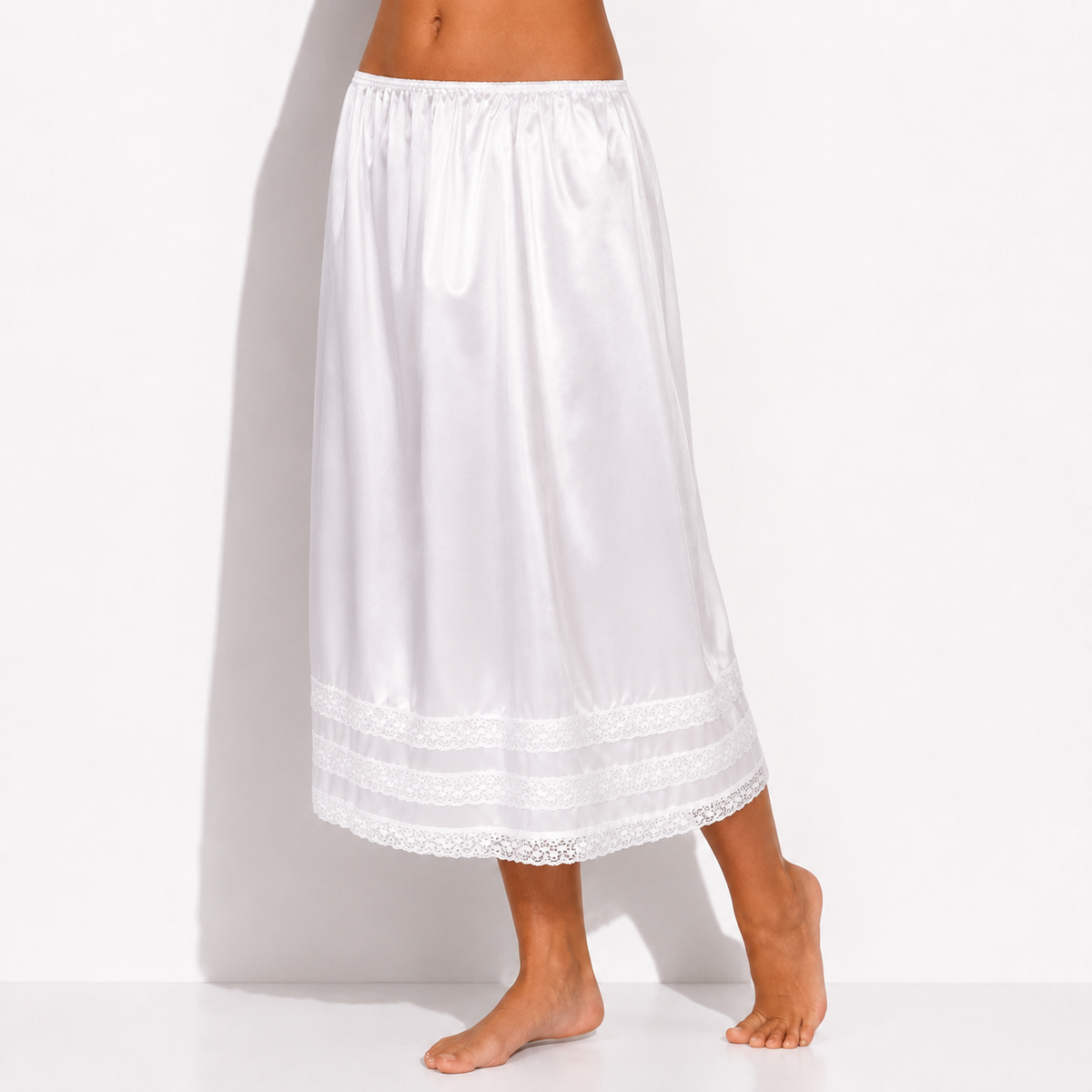 Jupon long sous robe blanc