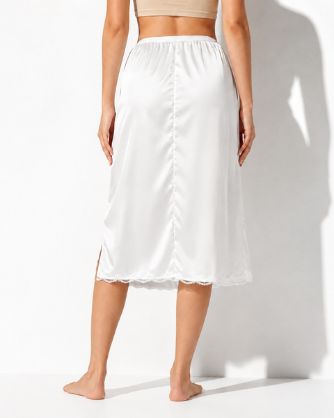 Jupon sous robe dentelle blanc dos