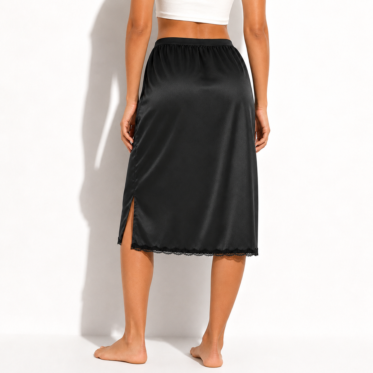 Jupon sous robe fluide noir dos
